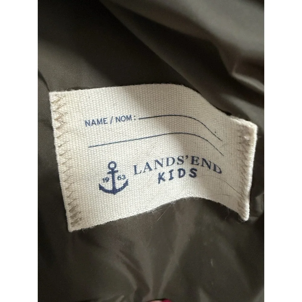Lands End Boys Down Puffer Vest Size Medium 10/12 Full Zip With Pockets